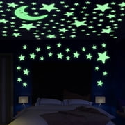 Sinekong 241PCS Glow in The Dark Stars for Ceiling, 3D Stars and Moon Stickers Luminous Wall Decals for Boys Girls Room, Green