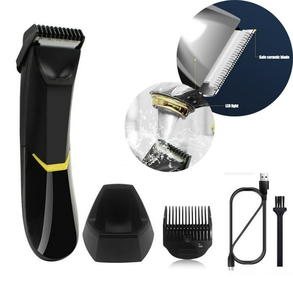 LNKOO Body Trimmer for Men, Electric Groin Hair Trimmer, Replaceable Ceramic Blade Heads, Waterproof Wet/Dry Clippers, Rechargeable Built-in Battery, Ultimate Male Hygiene Razor