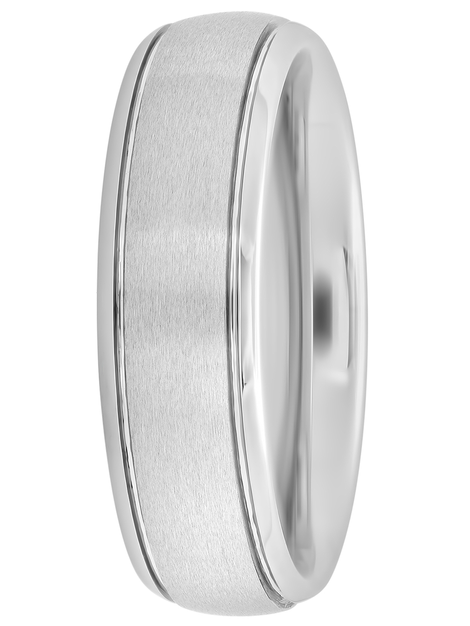 Men's Tungsten 6MM Grooved Satin Wedding Band - Men's Ring - image 3 of 5