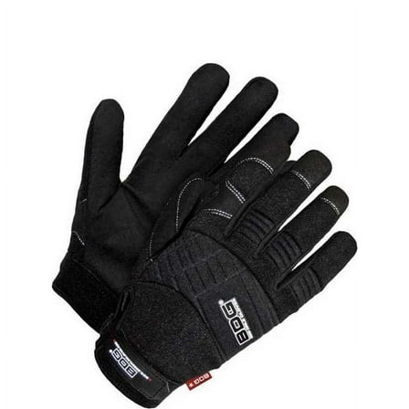 X-Site Mechanics Gloves, Synthetic Leather Palm, Spandex Back, 2XL, Black
