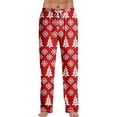 thumbnail image 2 of Garbnen Christmas Pajama Pants Men Santa Printed Wide Leg Men’s Lounge Pants Elastic Waist Funny Fall Winter Merry Xmas Print Soft Sleep Pants for Men, 2 of 5