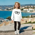 thumbnail image 7 of WEIYLL Outfits for Girls Set City Letter Printed Crew Neck Long Sleeve Hoodie Leggings White Kids Fall Clothing size 5-6 Years, 7 of 7