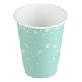 thumbnail image 5 of Restpresso 12 oz Blue Christmas Snowflakes Paper Single Wall Coffee Cup - with White Lid - 3 1/2" x 3 1/2" x 4 3/4" - 400 count box, 5 of 10