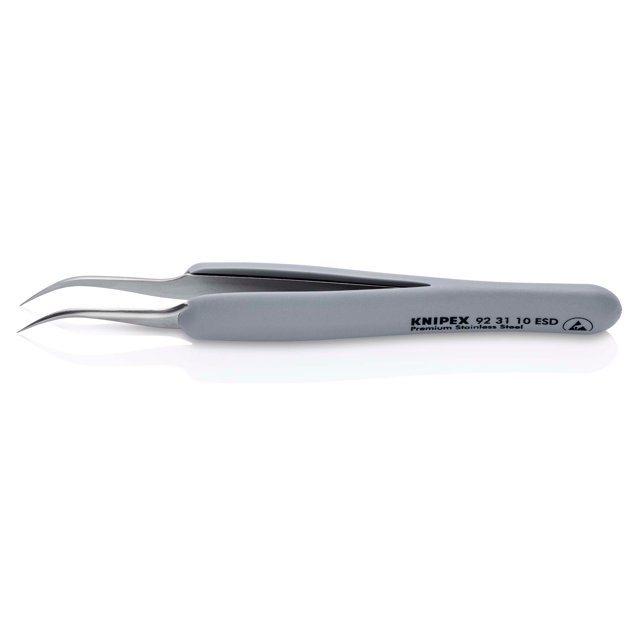 KNIPEX 92 31 10 ESD Pinzas de precisión con mangos de goma ESD de 122 mm