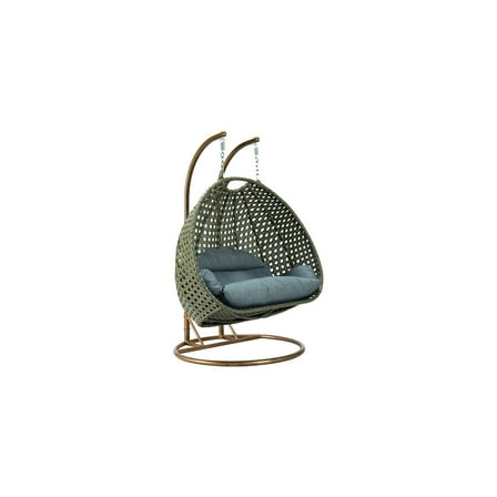 Hanging Wicker Swing Chair for 2 People - Indoor Outdoor Patio Porch Swing