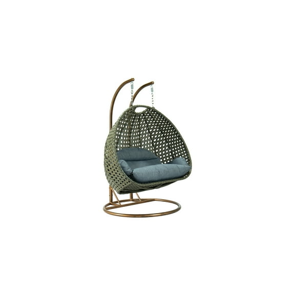 Hanging Wicker Swing Chair for 2 People - Indoor Outdoor Patio Porch Swing