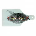 thumbnail image 1 of Cat Cutting Board, Wise Nerd Pet Glasses Judging the World Humor Digital Style Art Illustration, Decorative Tempered Glass Cutting and Serving Board, Wine Bottle Shape, Black White Red, by Ambesonne, 1 of 1