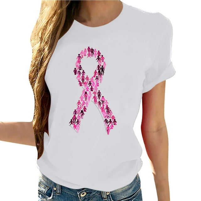 Yhmxh T-shirts pour Femmes Col Rond Imprimé Poitrine Manches Courtes T-shirt Hauts d'Été pour Femmes Manches Courtes Chemises d'Été sous-Vêtements T-shirts pour Femmes