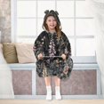 thumbnail image 7 of FORMRS Wearable Blanket Hoodie with Sleeves for Kids Cozy Flannel Sweatshirt, Dark Flowers Pattern, 7 of 7