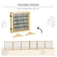 thumbnail image 4 of Wooden Dog Gate, 170" Freestanding Pet Gate, 6-Panel Foldable Dog Safety Barrier with 2 Support Feet for House Doorway Stairs, Small and Medium Dogs, Natural Wood, 4 of 9