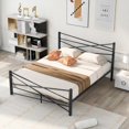 thumbnail image 3 of Queen Size Platform Bed with Under-bed Storage, Metal Platforn Bed Frame with Headboard, No Box Spring Needed, Black, 3 of 7