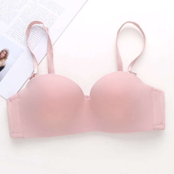 Vedolay Bra Wireless T-Shirt Bra, Wireless Full-Coverage Bra, Pullover Wirefree T-Shirt Bra,Pink 36