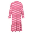 thumbnail image 3 of Cethrio Girls Party Dresses Size 14-16, Crew Neck Long Sleeve Party Casual Maxi Dresses with Pockets Pink Size 14-16, 3 of 5