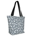 thumbnail image 4 of Cauagu Poodle Dog Print Canvas Aesthetic Tote Bag for Women Beach Bag Shopping Bags Shoulder Bag Reusable Grocery Bags, 4 of 7