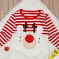 thumbnail image 6 of Baby Long Sleeve Jumpsuit Girls Christmas Cute Striped Cotton Comfort Red Romper Fall Winter Infant Boy Clothes, White, 0 Months, 6 of 7