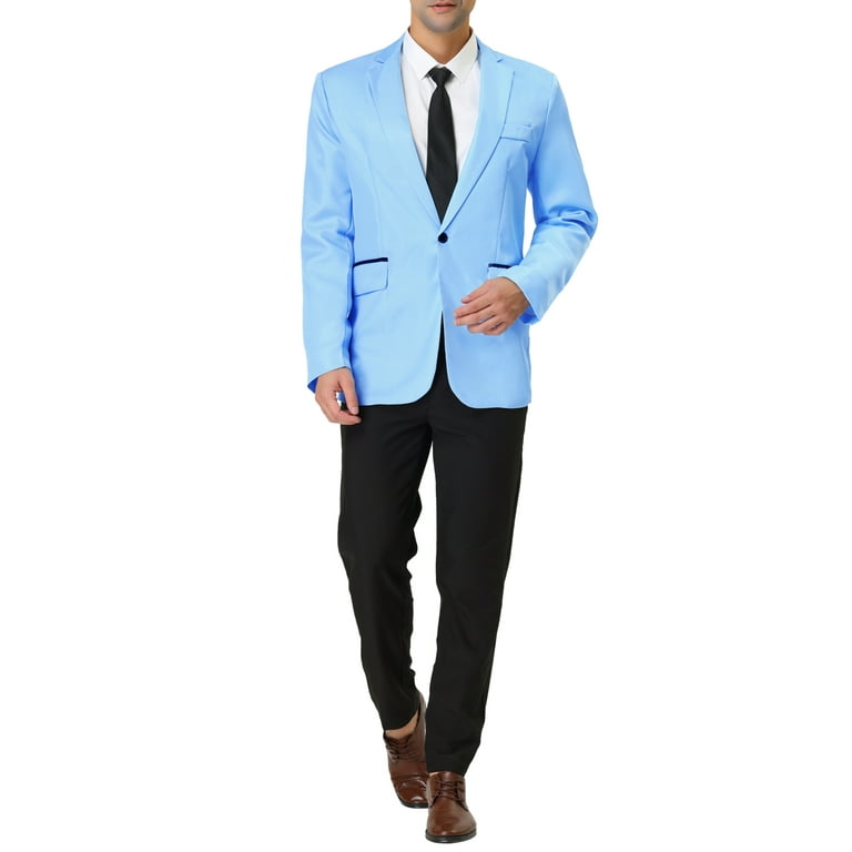 Unique Bargains Men's One Button Slim Fit Casual Sport Coat Unique Bargains Men's One Button Slim Fit Casual Sport Coat