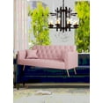 thumbnail image 5 of Modern American Pink Velvet 71-inch Convertible Sofa for Small Spaces (Living Room, Bedroom, Office), 5 of 14