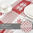 thumbnail image 4 of Checkered Snow Yarn Square Table Runner, Kitchen Table Matching for Daily and Holiday Seasonal Indoor or Outdoor Party (18X108). House Decor, 4 of 7