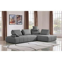 Contempo Fabric Modular Two Piece Sectional Sofa, Grey