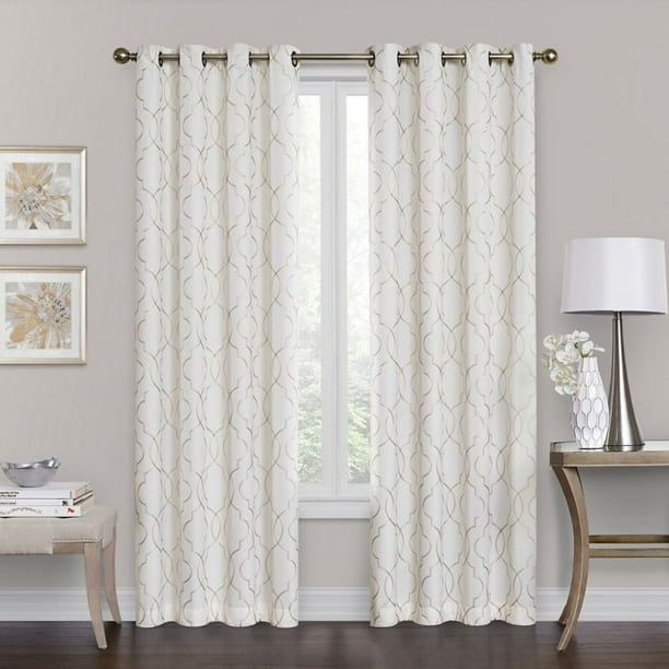 B Grommet 108 Inch 100 Blackout Window Curtain Panel In Ivory Com B Grommet 108 Inch 100 Blackout, Ivory Curtain Panels