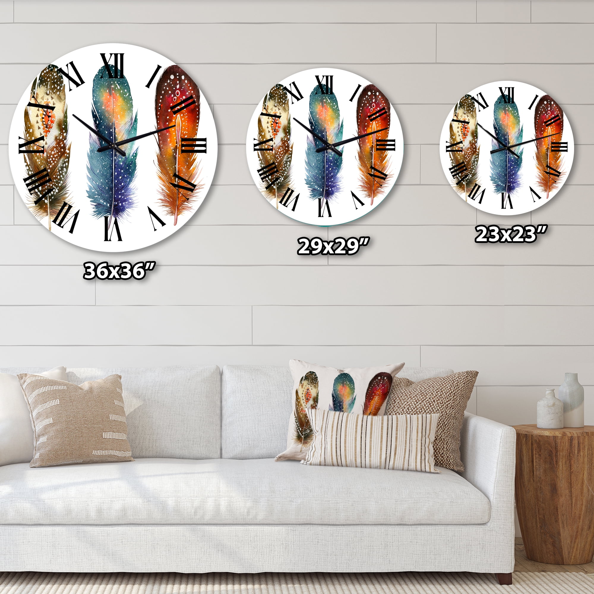 Designart 1 in Quartz Bohemian Wall Clock