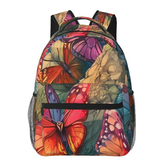 Vsdgher Papillons sur Falaise Rocheuse pour Sac à Dos pour Ordinateur Portable, Sac à Dos de Voyage pour Activités Extérieures Sac de Jour pour Voyage Randonnée Magasinage & Quotidien-Taille Unique
