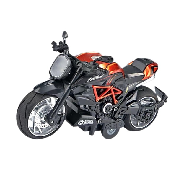Juguete de motocicleta para niños, juguete de moto extraíble, adornos, modelo de motocicleta de simulación para regalos de niños y adolescentes , naranja