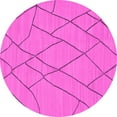 thumbnail image 1 of Ahgly Company Indoor Round Solid Pink Modern Area Rugs, 7' Round, 1 of 4