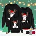 thumbnail image 2 of MIASHUI 2025 Ensemble de Pyjama de Noël Assorti pour Famille Lettre Imprimée Col Rond Manches Longues Chandail en Molleton Sans Capuche Femmes,G, 2 of 6