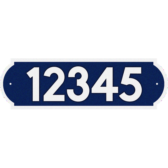 Curb-N-Sign® Horizontal Fancy Address Numbers for Outside, Custom Single Super Reflective Vinyl Stickers, Easy Peel and Stick Personalized Home/Office/Warehouse/Mailbox Address- 1 Pack, Navy Bule