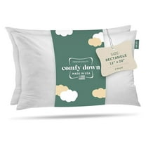 12x20 Throw Pillow Inserts - Down & Feather Filled, 100% Cotton Cover - Rectangle Decorative Pillow Forms (Set of 2), Made in USA