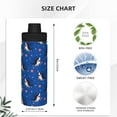thumbnail image 3 of Picia Cute Shark Cartoon Pattern Water Bottle 18 oz Stainless Steel Insulated Bottles With Handle Leak Proof Gym Sport Water Jug BPA-free insulated kettle For Men Women Adults, 3 of 7
