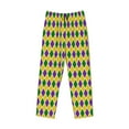 thumbnail image 4 of Xecao Mardi Gras Purple Yellow Plaid Men's Straight Lounge Pajama Pants: The Ultimate in Comfortable Sleepwear, 4 of 9