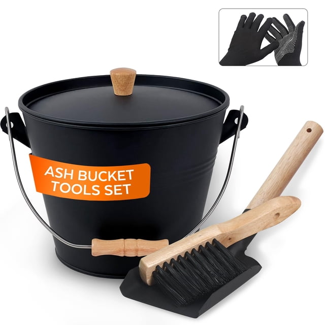 Set de herramientas para chimenea KEFIY, pequeño cenicero con tapa y pala