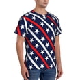 thumbnail image 2 of Bixox Men's Patriotic Star Printed Short Sleeve Skinny Athletic T-Shirt, 2 of 6