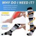 thumbnail image 2 of 6 Pairs Copper Compression Socks for Women & Men Circulation 15-20 mmhg - Better Blood Flow, Swelling, Best Support for Medical, Running, Nursing, 2 of 8