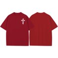 thumbnail image 4 of adaychics Mens Christian Tshirts Cross Print Loose Fit Crew Neck Graphic Shirt Summer Casual Cotton Tops for Daily Wear, 4 of 10