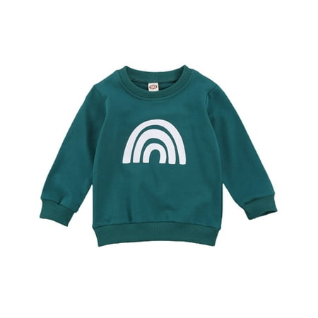 

Brilliantme Toddler Kids Girl Boy Rainbow Sweatshirt Cotton Pullover Fall Winter Tops Blouse