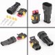 thumbnail image 5 of Conector impermeable, enchufe eléctrico macho y hembra, conector eléctrico impermeable AWG para motocicletas, scooters, automóviles, camiones, embarcaciones, mazos de cables (2 pines × 15 juegos), 5 of 5