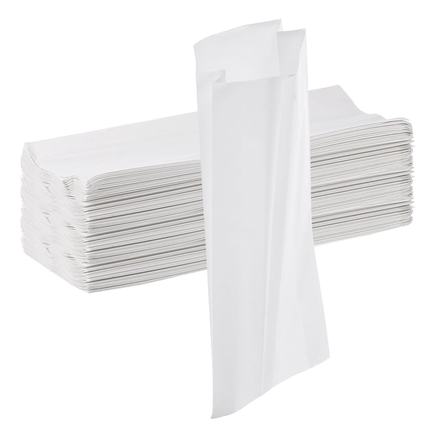Uxcell 200Pcs Bolsas de Papel Kraft para Sándwich, 9.1 x 3.5 Pulgadas Bolsas de Papel para Galletas a Prueba de Grasa, Blancas