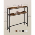 thumbnail image 4 of Console Table, 2-Tier Narrow Sofa Table with 2 Shelves, 7.9 x 31.5 x 31.5 Inches, for Living Room, Hallway, Entryway, Rustic Brown and Ink Black ULNT130K01V1, 4 of 7