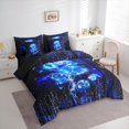 thumbnail image 3 of Feelyou Romantic Rose Floral Bedding Comforter Set 7pcs for Couple, Happy Valentine's Day King Bedding Sets, Modern Fashion Stripes Reversible Bed Sheets, Ultra Soft Bedroom Decor, 3 of 8