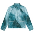 thumbnail image 4 of Jackets for Women Winter Coat Jackets Flannel Stand Collar Jacket(Abstract Blue Wavy Pattern,Size:S-4XL), 4 of 7