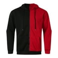 thumbnail image 3 of Fgnfyis Men's Hoodies & Sweatshirts Male Autumn Winter Color Block Pullover Hoodie with Drawstring and Threaded Design for Comfort Men's Fashion Hoodies & Sweatshirts Red XXL, 3 of 8