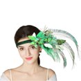 thumbnail image 2 of Flapper Headband 1920s Faux Feather Butterfly Flapper Headpiece Party Headband, 2 of 8