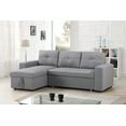thumbnail image 1 of Hamuq Sectionnel de Canapé-Lit Réversible en Tissu Gris avec Grand Rangement Relevable, 1 of 2