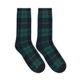 thumbnail image 4 of Women's Men's Deep Blue & Green Plaid Colorful Novelty Pattern Crew Athletic Socks, 4 of 7