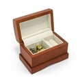 thumbnail image 2 of Matte Wood Tone Treasure Chest Simple 18 Note Music Ring Box - Polonaise, Till the End of Time - SWISS, 2 of 2