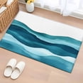 thumbnail image 2 of Teal Blue 2x3 Area Rugs for Living Room, Water Ripple Abstract Gradient Coean Waves Non Slip Floor Mat Washable Low-Profile Indoor Carpet for Bedroom, Dining Room, Bathroom, 2 of 9