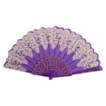 thumbnail image 2 of Cheers US Floral Folding Hand Fan Vintage Handheld Lace Folding Fan with Different Flower Patterns Fabric Folding Fan for Wedding Dancing Party, 2 of 7